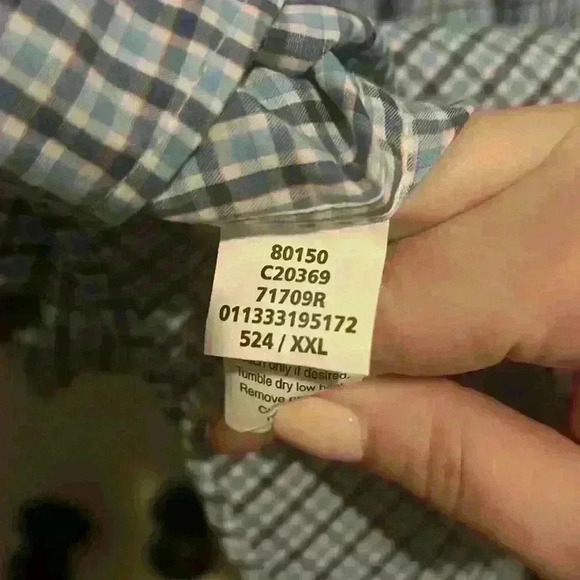 Chaps Plaid XXL Men’s Button Down Short Sleeve Shirt Light blue NWT - Picture 8 of 9